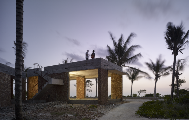 the kizikula pavilion at dusk